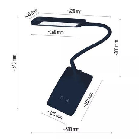 Emos Z7599B EDDY LED ASZTALI LÁMPA, FEKETE