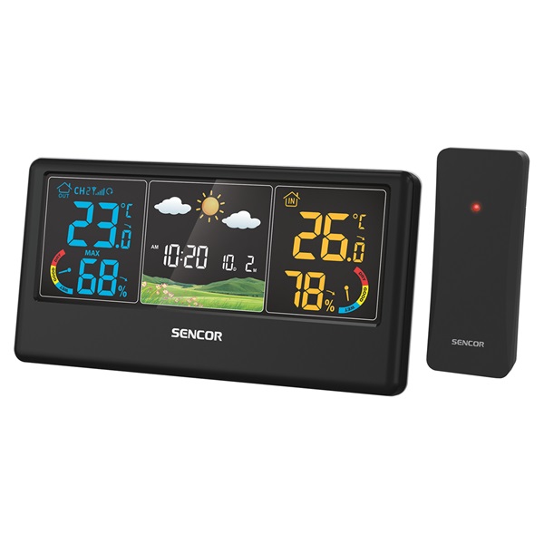 Sencor SWS 4100 B színes kijelzős fekete időjárás állomás Sencor SWS 4100 B színes kijelzős fekete időjárás állomás
