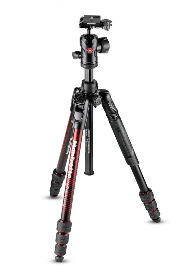 Manfrotto Befree Advanced alu travel állvány, tekerős zár + gömbfej piros (MKBFRTA4RD-BH)