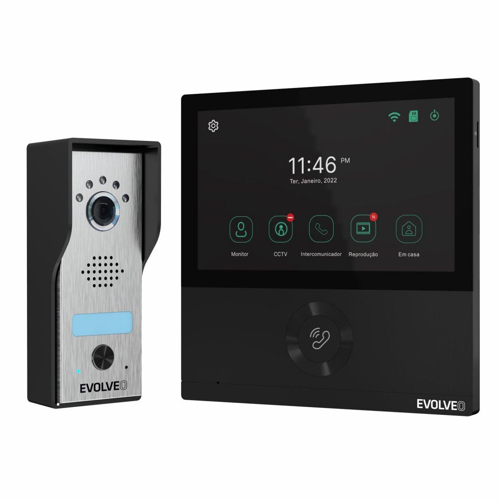 Evolveo DPAHD7-B DoorPhone AHD7 otthoni WiFi videotelefon készlet kapu- vagy ajtóvezérléssel Evolveo DPAHD7-B DoorPhone AHD7 otthoni WiFi videotelefon készlet kapu- vagy ajtóvezérléssel