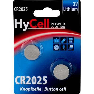 CR2025 lítium gombelem, 3 V, 140 mAh, 2 db, HyCell BR2025, DL2025, ECR2025, KCR2025, KL2025, KECR2025, LM2025