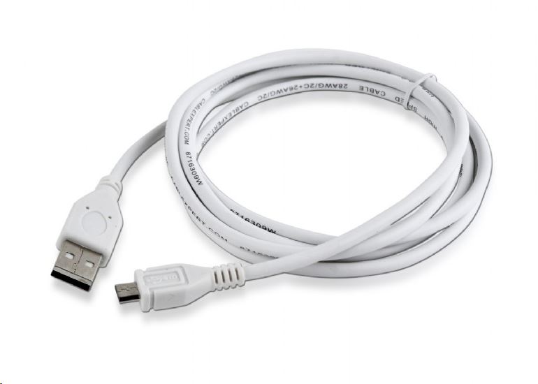 Gembird Cablexpert USB 2.0 --> micro-USB 1.8m, fehér (CCP-MUSB2-AMBM-6-W) Gembird Cablexpert USB 2.0 --> micro-USB 1.8m, fehér (CCP-MUSB2-AMBM-6-W)