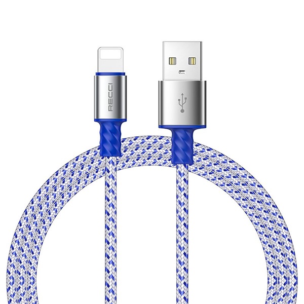 Recci RTC-N33L 2m Lightning - USB textil borítású adat- és töltőkábel Recci RTC-N33L 2m Lightning - USB textil borítású adat- és töltőkábel