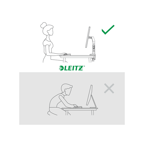 LEITZ  Ergo helytakarékos monitorkar sötétszürke