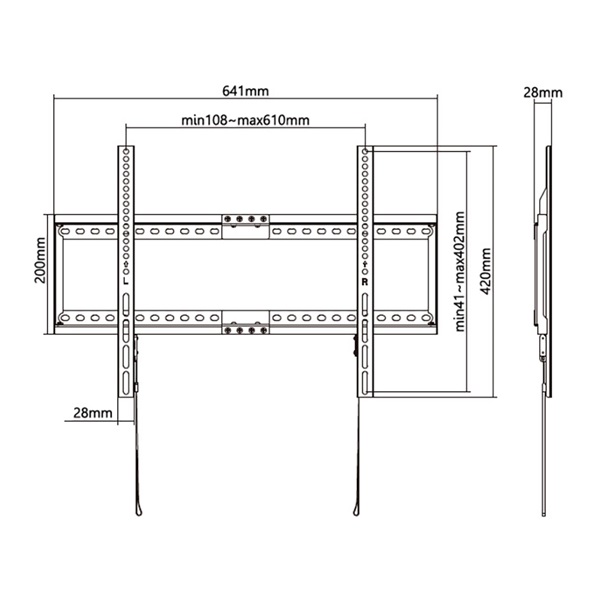 Stell SHO 5210 37"-80" fix fekete fali konzol Stell SHO 5210 37"-80" fix fekete fali konzol