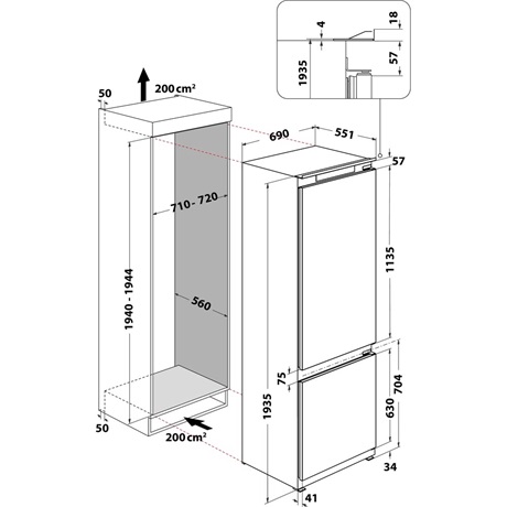 Whirlpool WH SP70 T262 P HŰTŐ ALULFAGYASZTÓS BEÉPÍTHETŐ