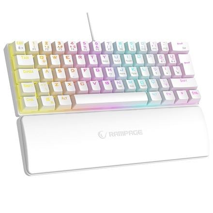 Rampage PLOWER K60 kék kapcsolós US Gaming billentyűzet fehér (37254)
