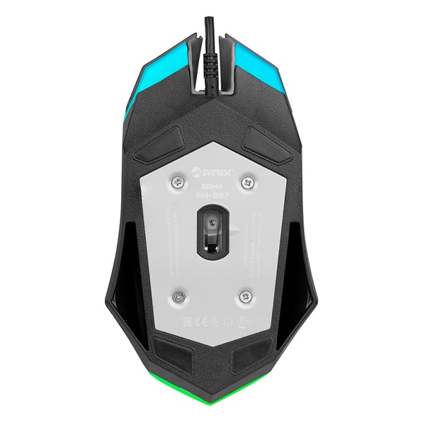 Everest  SM-G97 GANK  7200 DPI 4gomb Gamer Egér Fekete RGB LED 