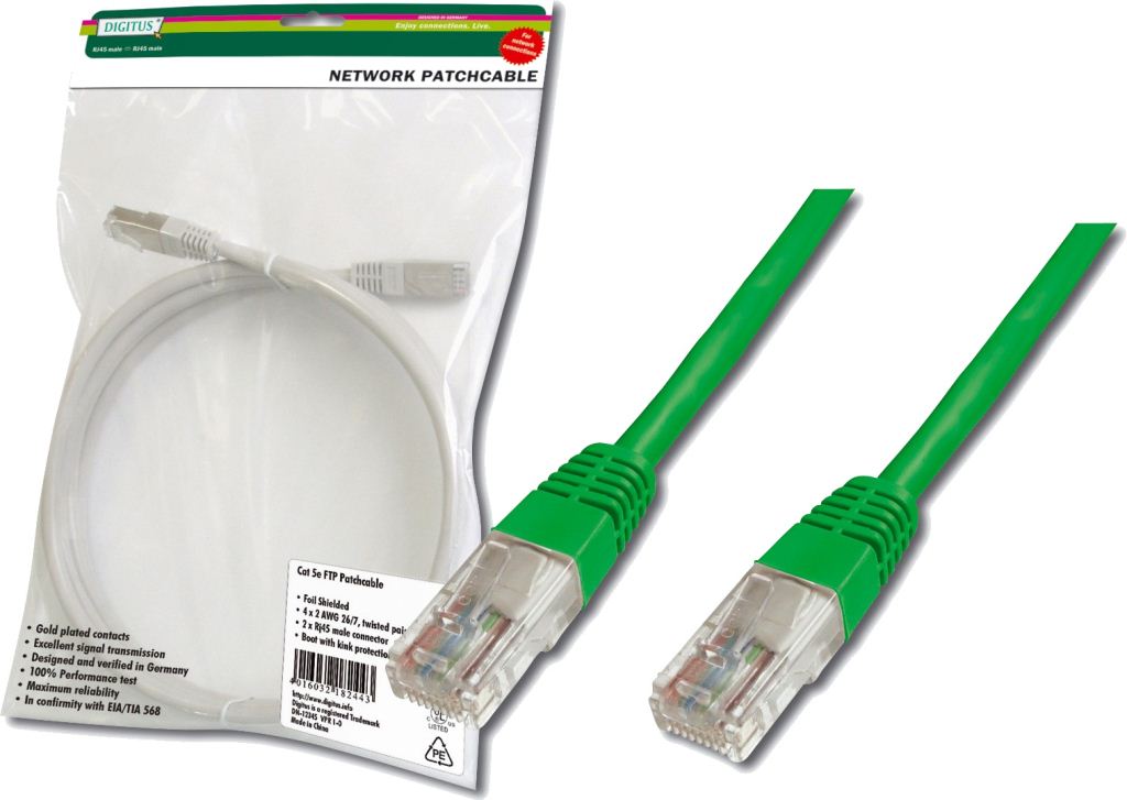 Digitus DK-1511-030/G UTP patch kábel CAT5e 3m zöld