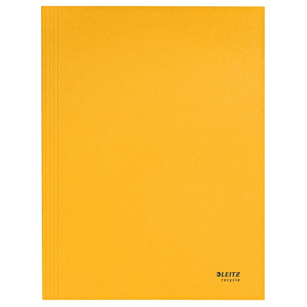 Pólyás dosszié, karton, A4, LEITZ "Recycle", sárga
