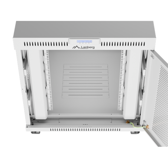 Lanberg 19" szabadon álló rack szekrény 15U/800X1000 perforált ajtó, lapraszerelt, LCD kijelző, szürke