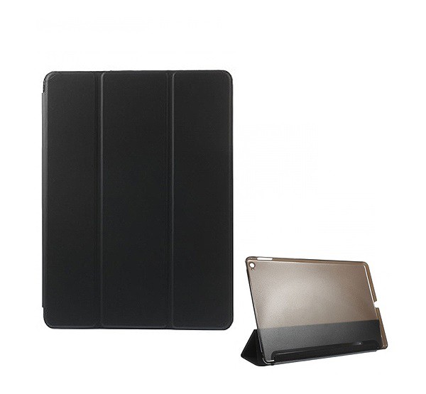 Tok álló (aktív FLIP, átlátszó hátlap, oldalra nyíló, TRIFOLD asztali tartó funkció) FEKETE [Apple IPAD Air 2]