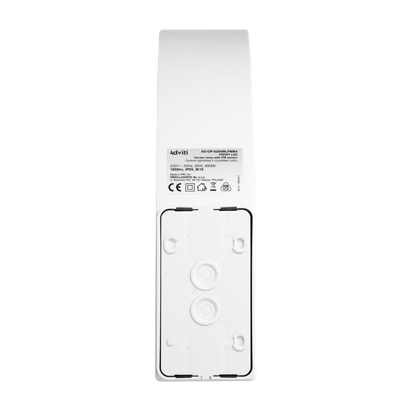 ORNO, AD-OP-6204WLPMR4, LED Kerti lámpa mozgásérzékelővel, CCT-s, Frenit, 230V, 12/15/20W, IP65, 66X188X250mm, Fehér