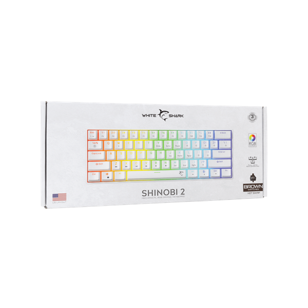 WHITE SHARK GK-004231W/BR-US SHINOBI-2/W-BR-US mech. bill. 61 barna gomb fekete Angol