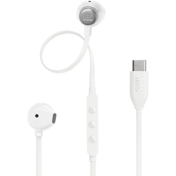 JBL T 305 C WHT vezetékes USB C mikrofonos fehér fülhallgató JBL T 305 C WHT vezetékes USB C mikrofonos fehér fülhallgató