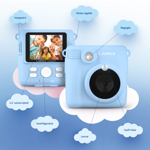 LAMAX InstaKid1 Blue Instant hőpapíros fényképezőgép