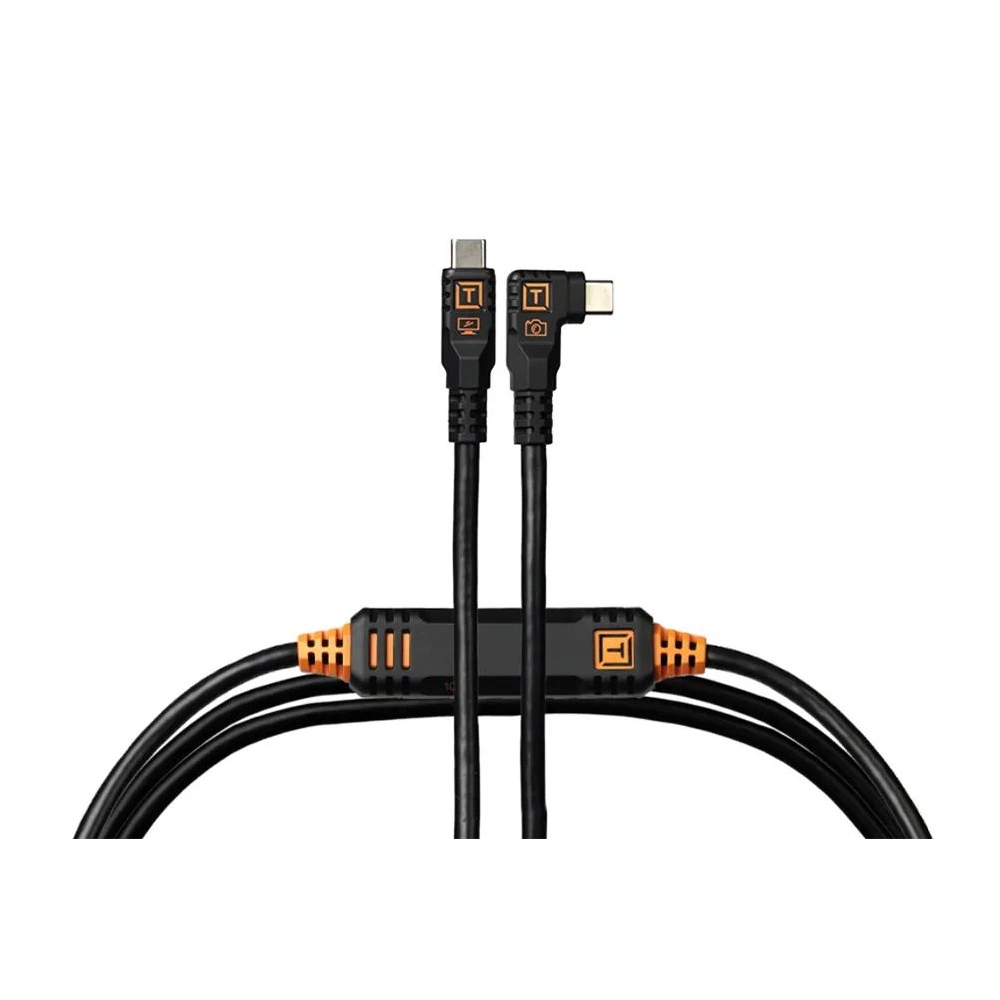 TetherPro Optima 10G USB-C 4.6m Straight to Right Fekete TetherPro Optima 10G USB-C 4.6m Straight to Right Fekete