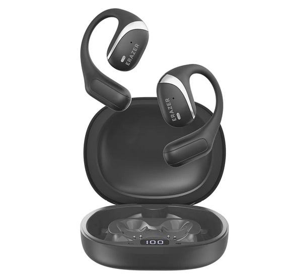 Lenovo ERAZER X9 bluetooth fülhallgató SZTEREO (v5.4, TWS, fülre akasztható, zajszűrő, mikrofon, IPX4 + töltőtok) FEKETE (ERAZER_X9_B)