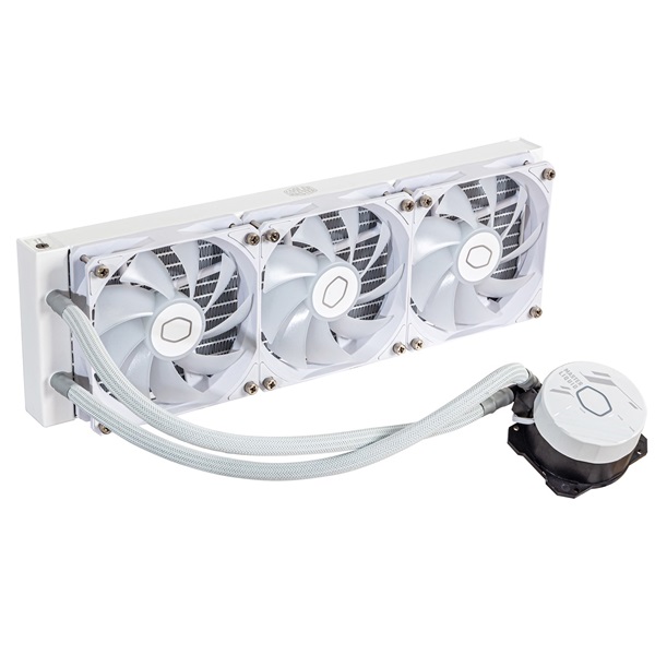 COOLER MASTER CPU hűtő MASTERLIQUID 360L CORE WHITE (vízhűtés). 3 Ventilátoros, LGA1700 támogatással, fehér