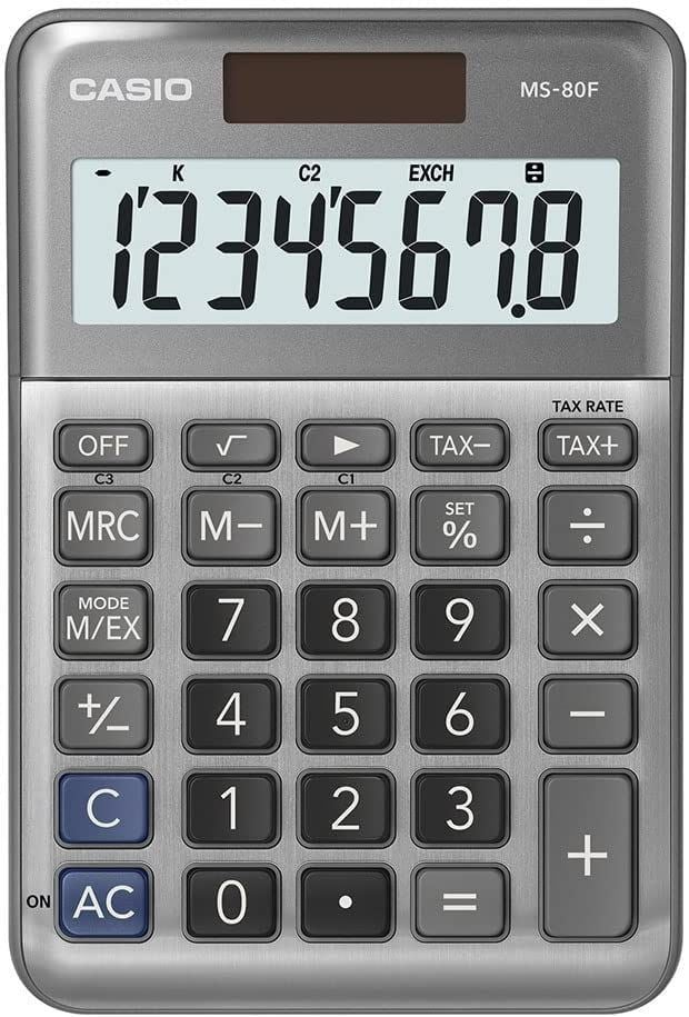 Casio MS-80F Asztali számológép Ezüst
