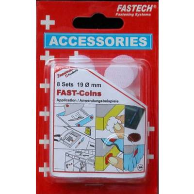 Tépőzáras pontok, (O) 19 mm, fehér, 4 pár, Fastech Tépőzáras pontok, (O) 19 mm, fehér, 4 pár, Fastech