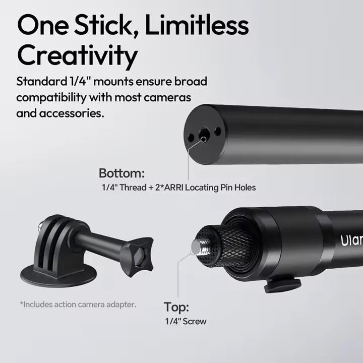 Ulanzi VL04 selfie bot  monopod  hátizsák pántra  övre rögzíthető  GoPro tartó adapterrel