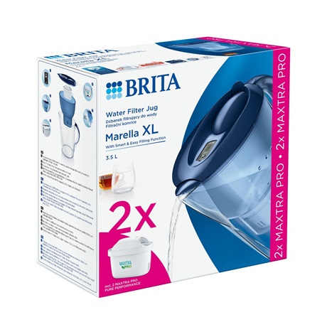 Brita Marella XL vízszűrő kancsó 3.5 liter kék + 2db Maxtra Pro szűrőbetét Brita Marella XL vízszűrő kancsó 3.5 liter kék + 2db Maxtra Pro szűrőbetét