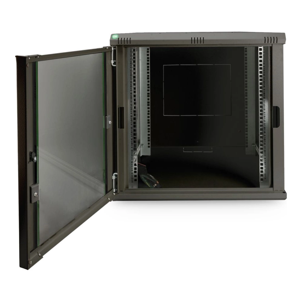 DIGITUS Dynamic Basic 19" 12U 611x600x600mm üvegajtós fekete fali rack szekrény