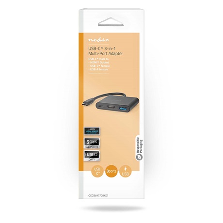 Nedis CCGB64770BK01 USB HUB
