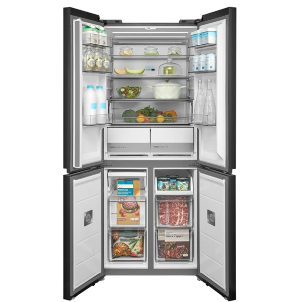 Midea MDRM587BIE70 Hűtő:276L Fagyasztó:150L No frost négyajtós hűtőszekrény Inox