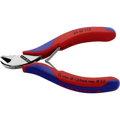 Elektronikai homlokcsípőfogó, vágási érték: lágy/közepes/kemény huzal: 1,5/1/0,5 mm2, Knipex 64 42 115 Elektronikai homlokcsípőfogó, vágási érték: lágy/közepes/kemény huzal: 1,5/1/0,5 mm2, Knipex 64 42 115