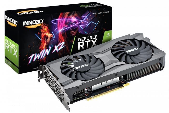 Inno3D GeForce RTX 3060 12GB Twin X2 videokártya (N30602-12D6-119032AH)