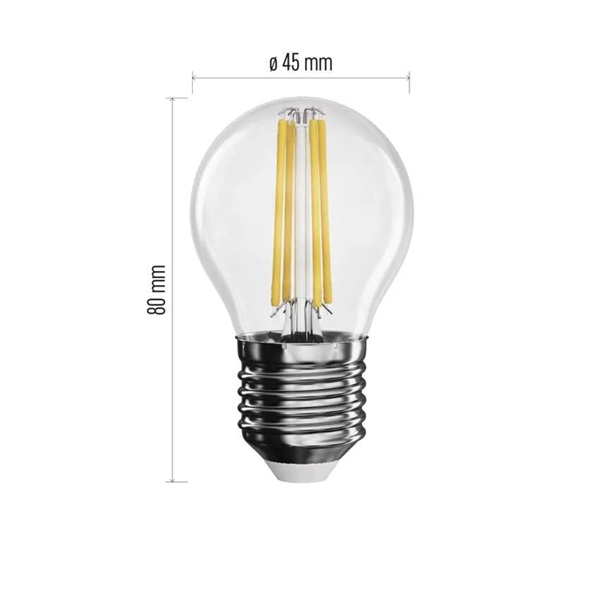 Emos ZF1120 E27 / 3,4 W (40 W) / 470 lm / meleg fehér filament gyertya LED izzó Emos ZF1120 E27 / 3,4 W (40 W) / 470 lm / meleg fehér filament gyertya LED izzó