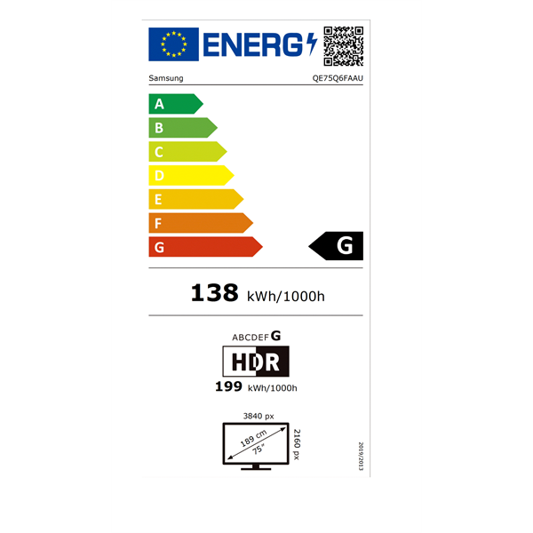 Samsung 75" QE75Q6FAAUXXH 4K UHD Smart QLED TV