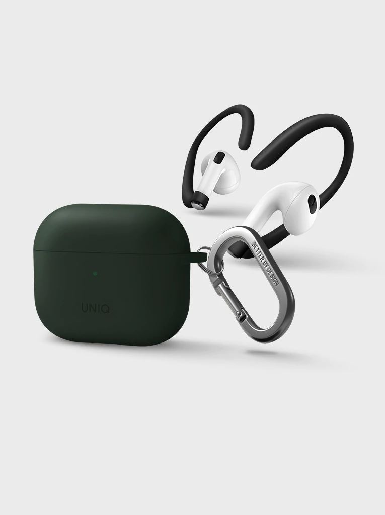 Uniq Nexo Apple AirPods (3. generáció 2021) zöld tok fülkampóval (63961)