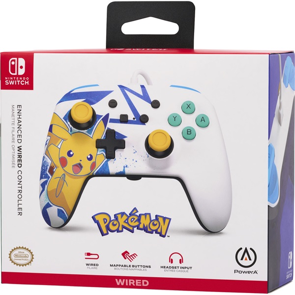 PowerA Enhanced Nintendo Switch vezetékes Pikachu High Voltage kontroller PowerA Enhanced Nintendo Switch vezetékes Pikachu High Voltage kontroller
