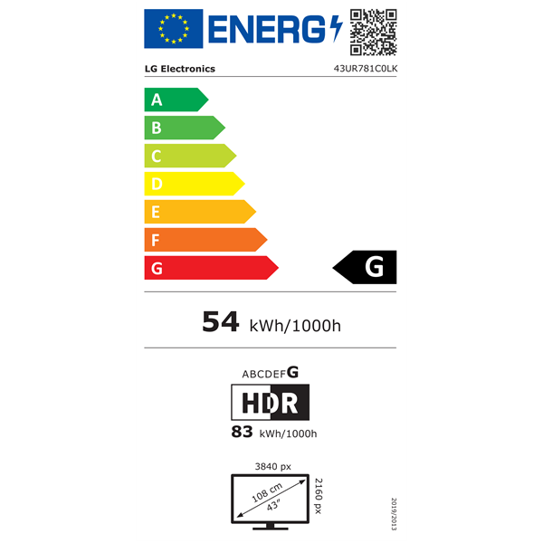 LG 43" 43UR781C0LK LED Smart Televízió