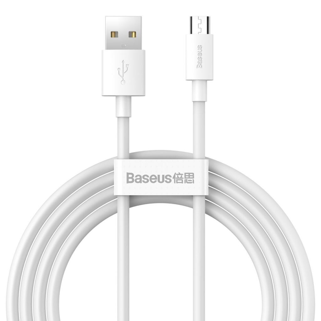 Baseus Simple Wisdom Micro USB kábel-USB, 2.1A, 2db, 1.5m, fehér (TZCAMZJ-02) Baseus Simple Wisdom Micro USB kábel-USB, 2.1A, 2db, 1.5m, fehér (TZCAMZJ-02)