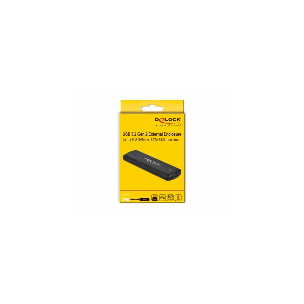 DeLock External USB Type-C > M.2 NVMe PCIe or SATA SSD
