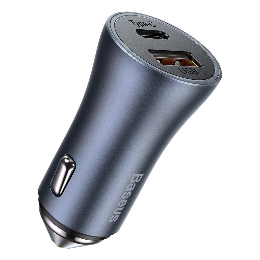 Baseus Golden Contactor Pro autós töltő, USB + USB-C, QC4.0 +, PD, SCP, 40 W, szürke (CCJD-0G) Baseus Golden Contactor Pro autós töltő, USB + USB-C, QC4.0 +, PD, SCP, 40 W, szürke (CCJD-0G)