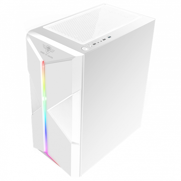 Spirit of Gamer Számítógépház - CLONE 3 White (fekete, ablakos, 8x12cm ventilátor, alsó táp,  ATX, 1xUSB3.0, 2xUSB2.0)