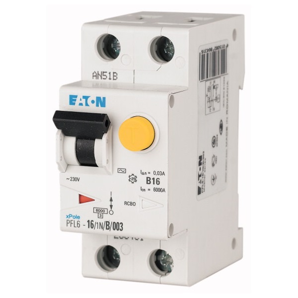 Eaton Y7-286428 6kA 1p+N/B/30mA/AC típus áramvédő-kismegszakító Eaton Y7-286428 6kA 1p+N/B/30mA/AC típus áramvédő-kismegszakító