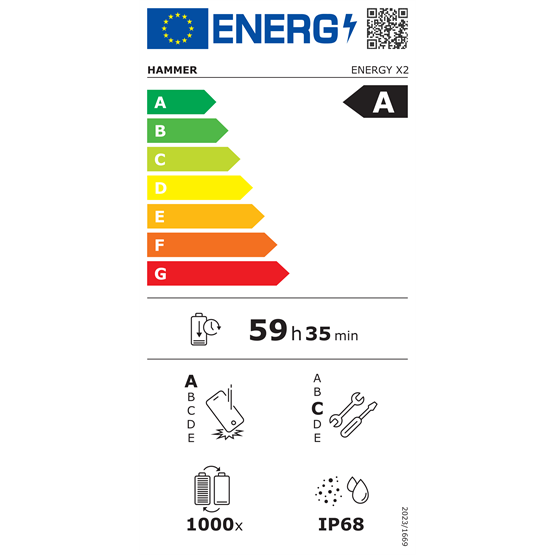 HAMMER ENERGY X2 6,1 6/128GB Dual SIM okostelefon Fekete-narancssárga