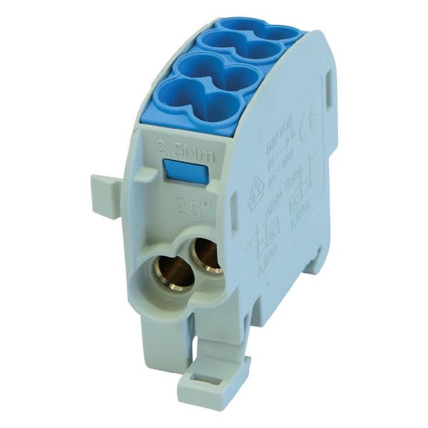 Leipold LEIP080110-1-3 ónozott kék 2x25+2x16mm2 1-p fővezetéki leágazókapocs