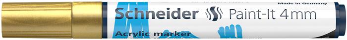 Akril marker, 4 mm, SCHNEIDER "Paint-It 320", arany