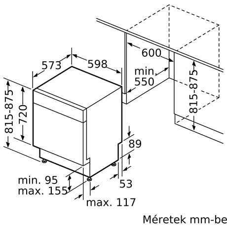 Bosch SMU4HVS00E beépíthető mosogatógép