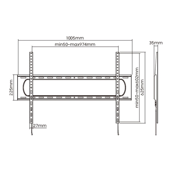 Stell SHO 7220 60"-120" fix fekete fali konzol Stell SHO 7220 60"-120" fix fekete fali konzol