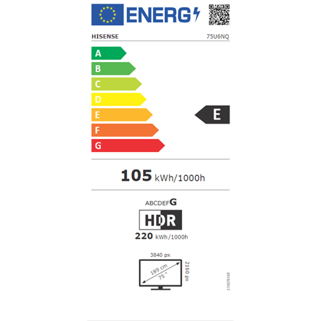 Hisense 75U6NQ UHD SMART MINI-LED TV