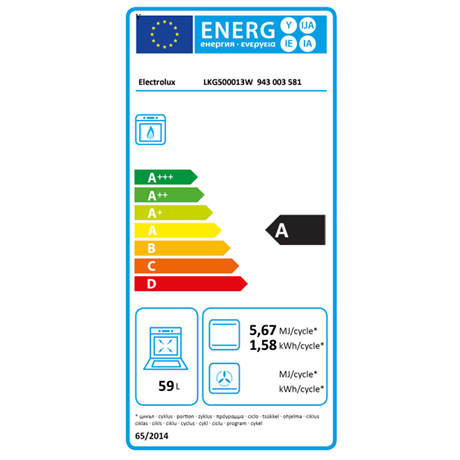 Electrolux LKG500013W TŰZHELY GÁZ Electrolux LKG500013W TŰZHELY GÁZ