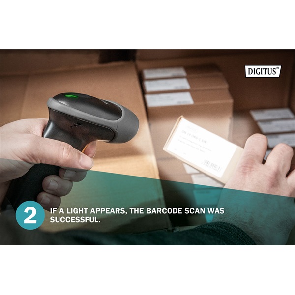 Digitus 2D Barcode Scanner QR-Code Compatible Vonalkódolvasó fekete